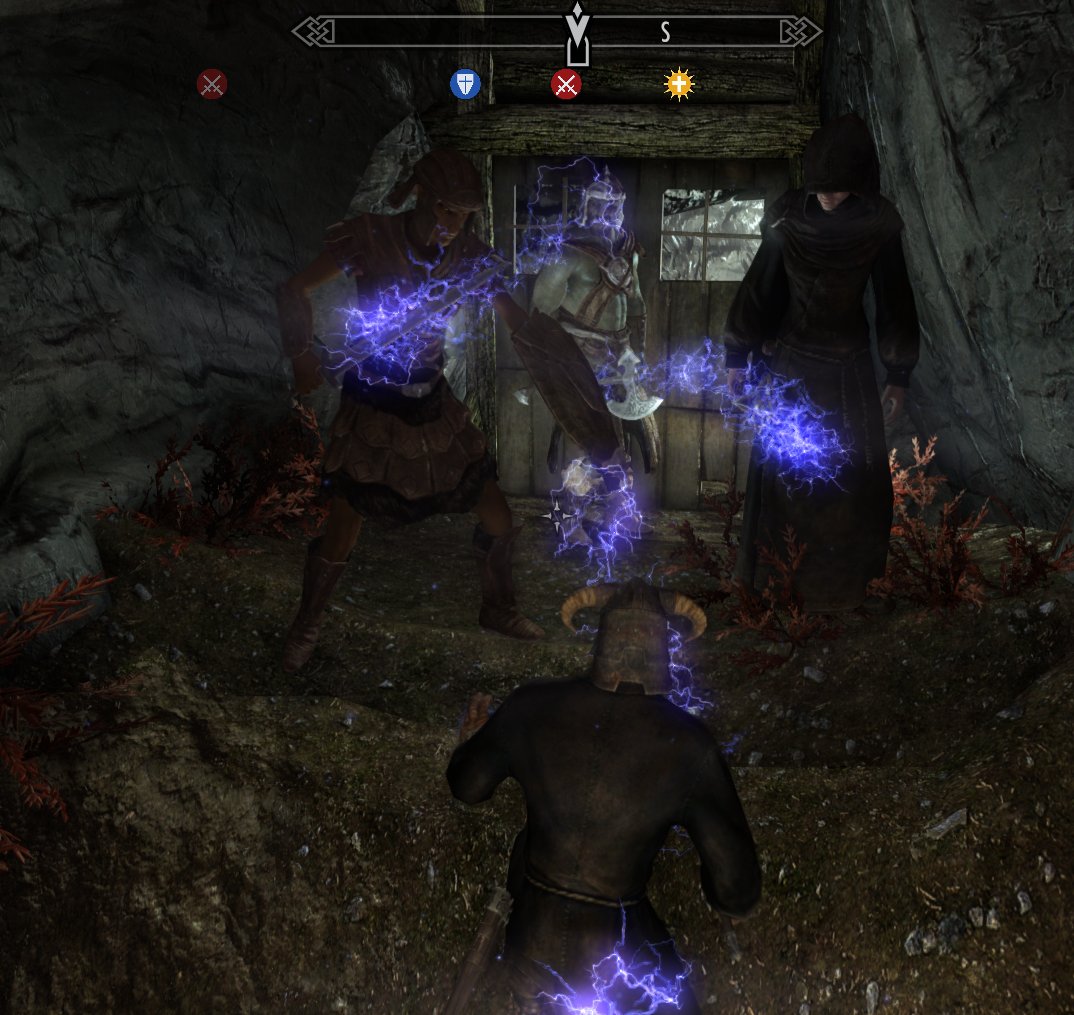 Storm imbue: lightning arcing over the whole party